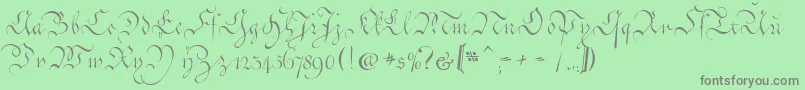 CoentgenKanzleyAufrecht Font – Gray Fonts on Green Background
