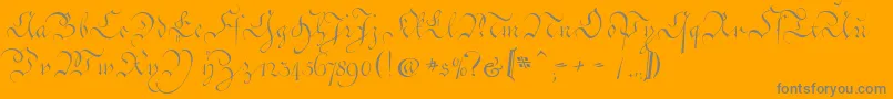 CoentgenKanzleyAufrecht Font – Gray Fonts on Orange Background