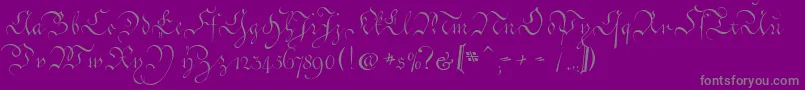 CoentgenKanzleyAufrecht Font – Gray Fonts on Purple Background