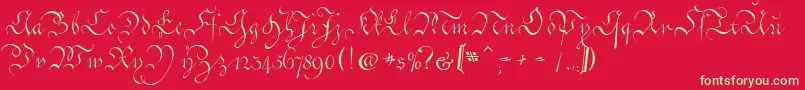 CoentgenKanzleyAufrecht Font – Green Fonts on Red Background
