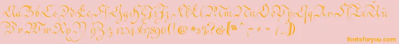 CoentgenKanzleyAufrecht Font – Orange Fonts on Pink Background