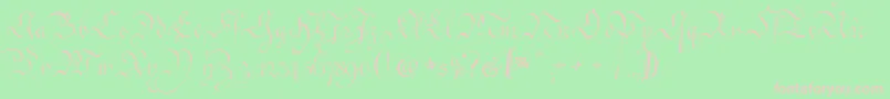 フォントCoentgenKanzleyAufrecht – 緑の背景にピンクのフォント