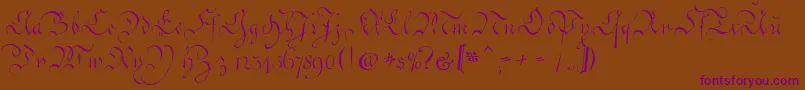 CoentgenKanzleyAufrecht Font – Purple Fonts on Brown Background