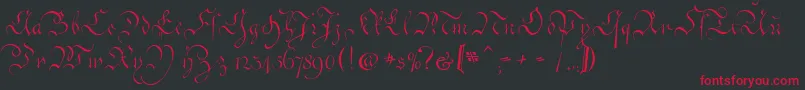 CoentgenKanzleyAufrecht Font – Red Fonts on Black Background