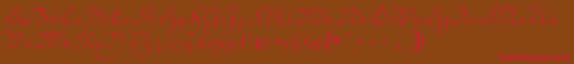 CoentgenKanzleyAufrecht Font – Red Fonts on Brown Background