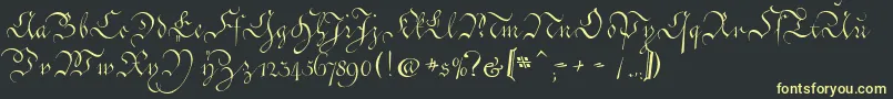 Шрифт CoentgenKanzleyAufrecht – жёлтые шрифты на чёрном фоне