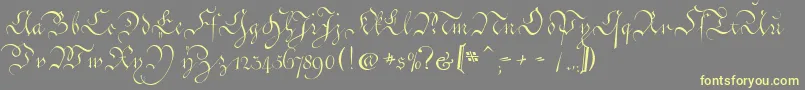 CoentgenKanzleyAufrecht Font – Yellow Fonts on Gray Background