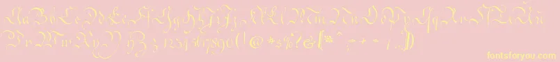 Шрифт CoentgenKanzleyAufrecht – жёлтые шрифты на розовом фоне