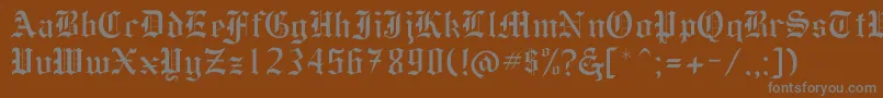 フォントForest – 茶色の背景に灰色の文字