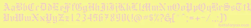 Forest Font – Pink Fonts on Yellow Background