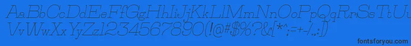 JillsvilleItalic-Schriftart – Schwarze Schriften auf blauem Hintergrund