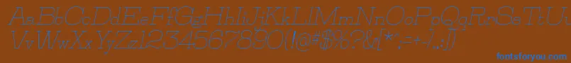 JillsvilleItalic Font – Blue Fonts on Brown Background