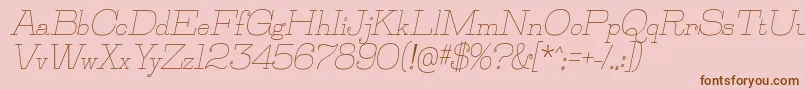 Шрифт JillsvilleItalic – коричневые шрифты на розовом фоне