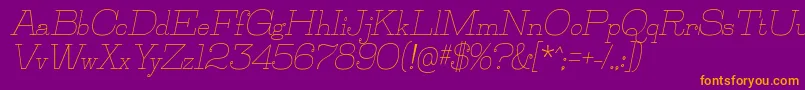 JillsvilleItalic Font – Orange Fonts on Purple Background