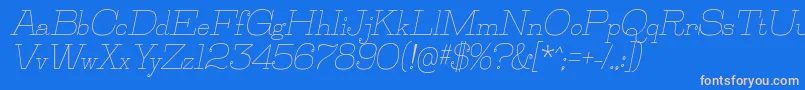 Fonte JillsvilleItalic – fontes rosa em um fundo azul