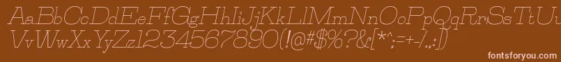 フォントJillsvilleItalic – 茶色の背景にピンクのフォント