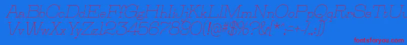 JillsvilleItalic Font – Red Fonts on Blue Background