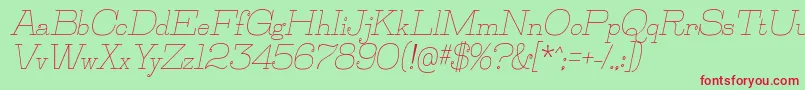 JillsvilleItalic Font – Red Fonts on Green Background