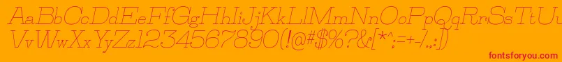 JillsvilleItalic Font – Red Fonts on Orange Background