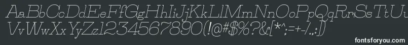 JillsvilleItalic-fontti – valkoiset fontit mustalla taustalla