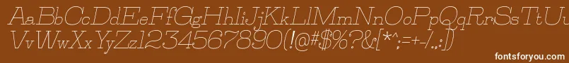 フォントJillsvilleItalic – 茶色の背景に白い文字