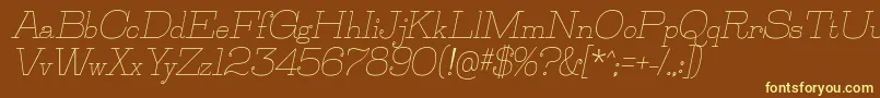 Шрифт JillsvilleItalic – жёлтые шрифты на коричневом фоне