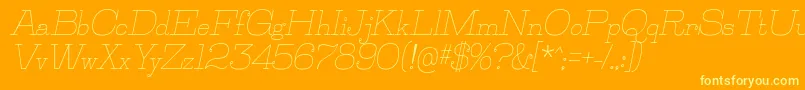 JillsvilleItalic Font – Yellow Fonts on Orange Background