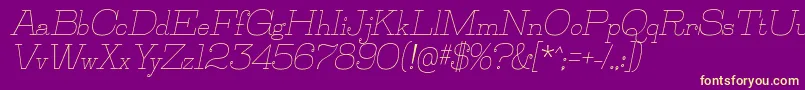 fuente JillsvilleItalic – Fuentes Amarillas Sobre Fondo Morado