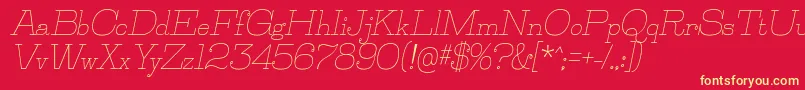 JillsvilleItalic Font – Yellow Fonts on Red Background