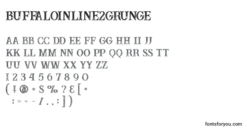 Buffaloinline2grunge font – alphabet, numbers, special characters