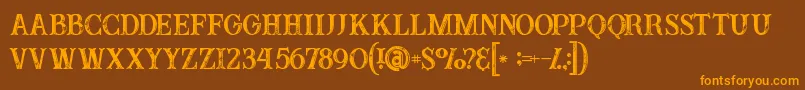 Buffaloinline2grunge Font – Orange Fonts on Brown Background