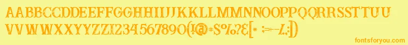 Buffaloinline2grunge Font – Orange Fonts on Yellow Background