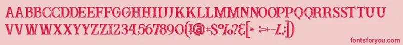 Buffaloinline2grunge Font – Red Fonts on Pink Background