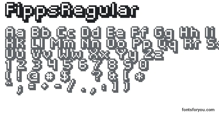 Czcionka FippsRegular – alfabet, cyfry, specjalne znaki