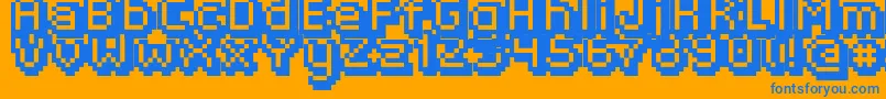 Czcionka FippsRegular – niebieskie czcionki na pomarańczowym tle