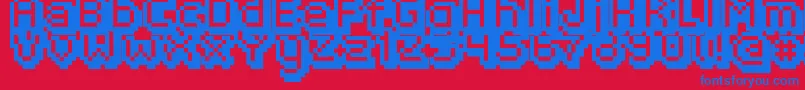 フォントFippsRegular – 赤い背景に青い文字