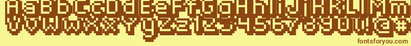 Шрифт FippsRegular – коричневые шрифты на жёлтом фоне