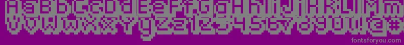 フォントFippsRegular – 紫の背景に灰色の文字
