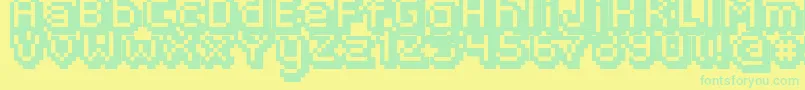 FippsRegular-Schriftart – Grüne Schriften auf gelbem Hintergrund