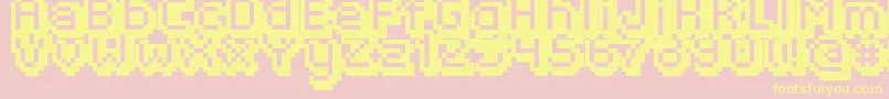 FippsRegular-Schriftart – Gelbe Schriften auf rosa Hintergrund