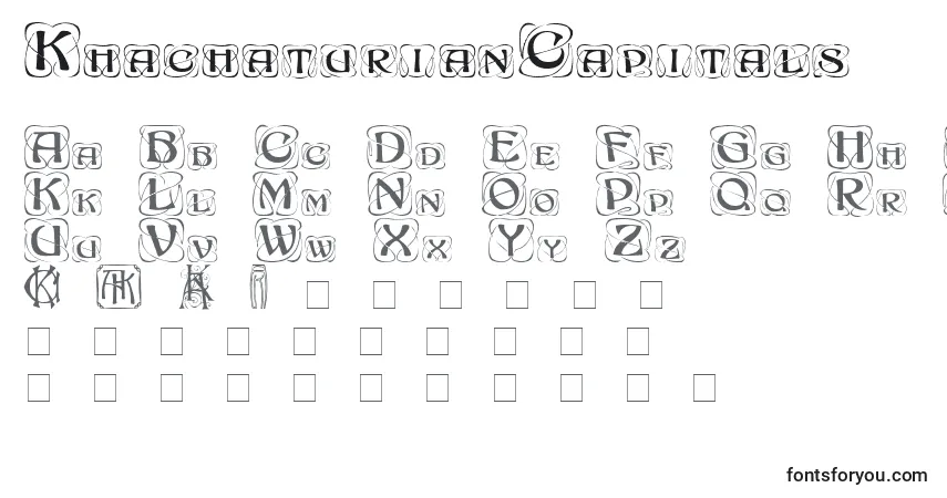 Fuente KhachaturianCapitals - alfabeto, números, caracteres especiales