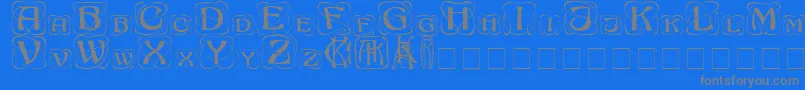 KhachaturianCapitals Font – Gray Fonts on Blue Background