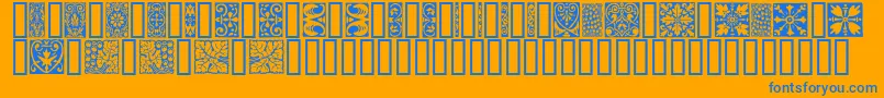 Orna3 Font – Blue Fonts on Orange Background