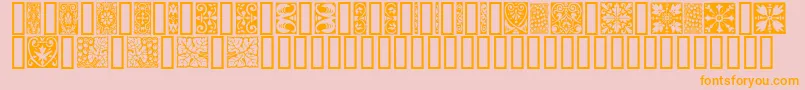フォントOrna3 – オレンジの文字がピンクの背景にあります。