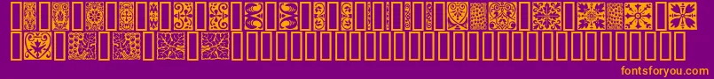 フォントOrna3 – 紫色の背景にオレンジのフォント