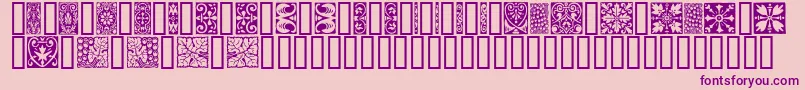 Fonte Orna3 – fontes roxas em um fundo rosa