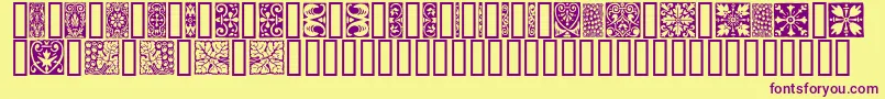 Шрифт Orna3 – фиолетовые шрифты на жёлтом фоне
