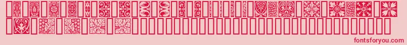 フォントOrna3 – ピンクの背景に赤い文字