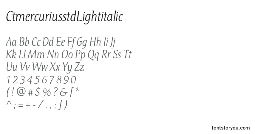 CtmercuriusstdLightitalic Font – alphabet, numbers, special characters