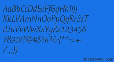CtmercuriusstdLightitalic font – Black Fonts On Blue Background